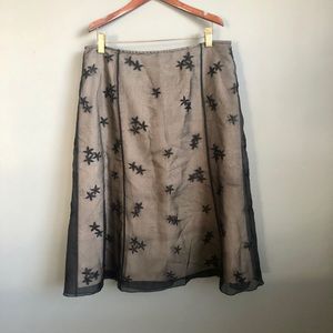 Gorgeous Talbots Sheer Lace Silk Overlay Skirt